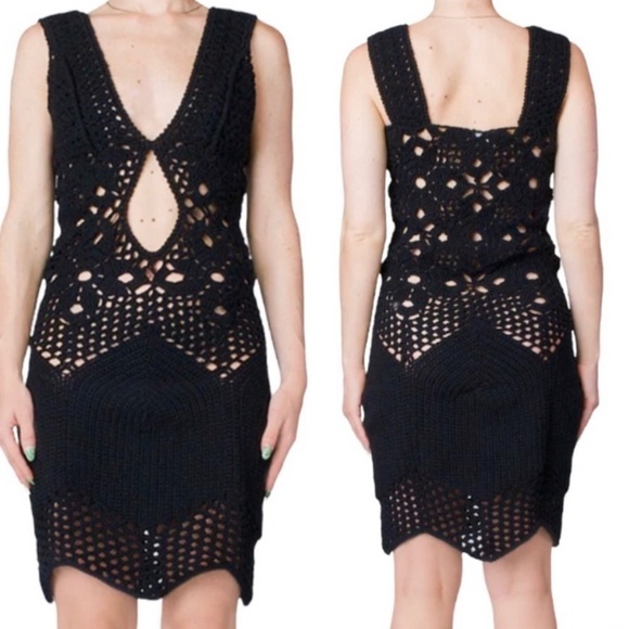 Tach Clothing New With Tags Fauna Crochet Dress In Black Size Large - Picture 4 of 15
